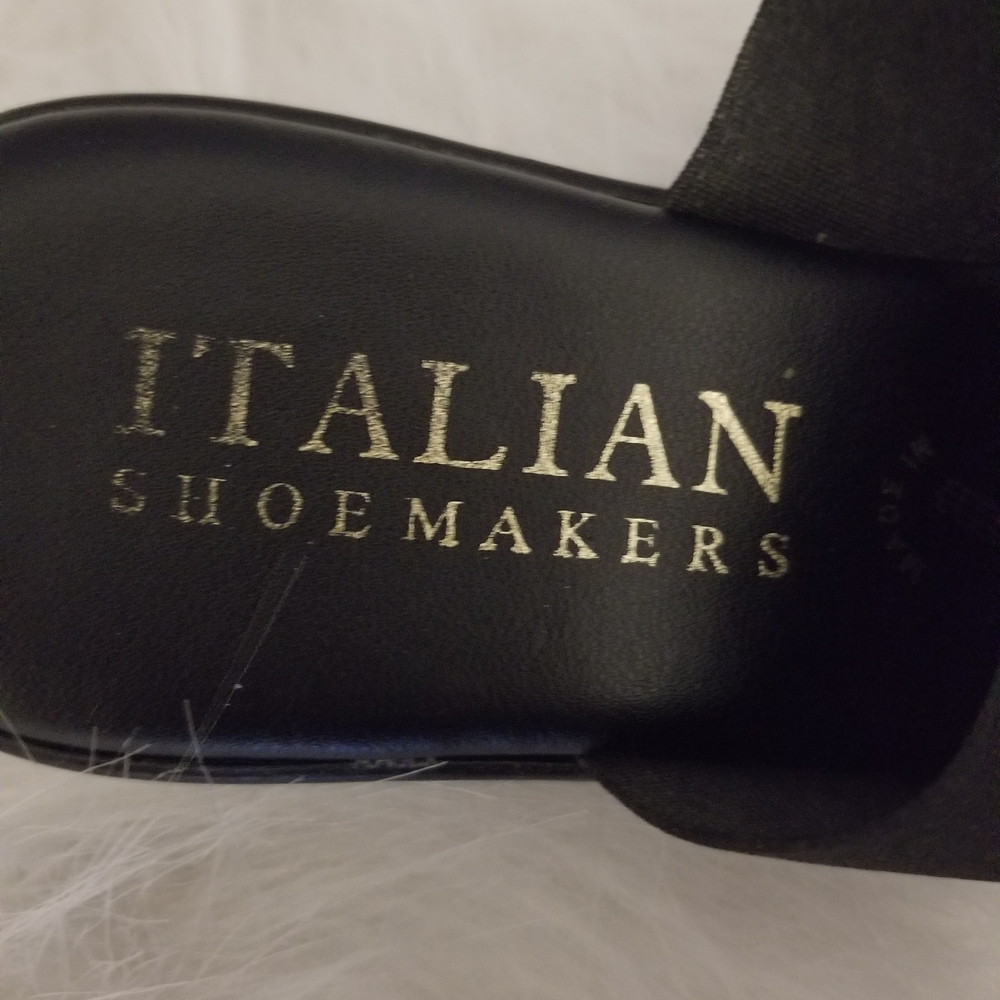 Italian Shoemakers Black and Leopard Print Sandals - Picture 3 of 6